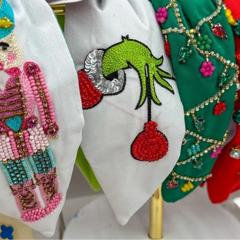 Handmade grinch themed headband